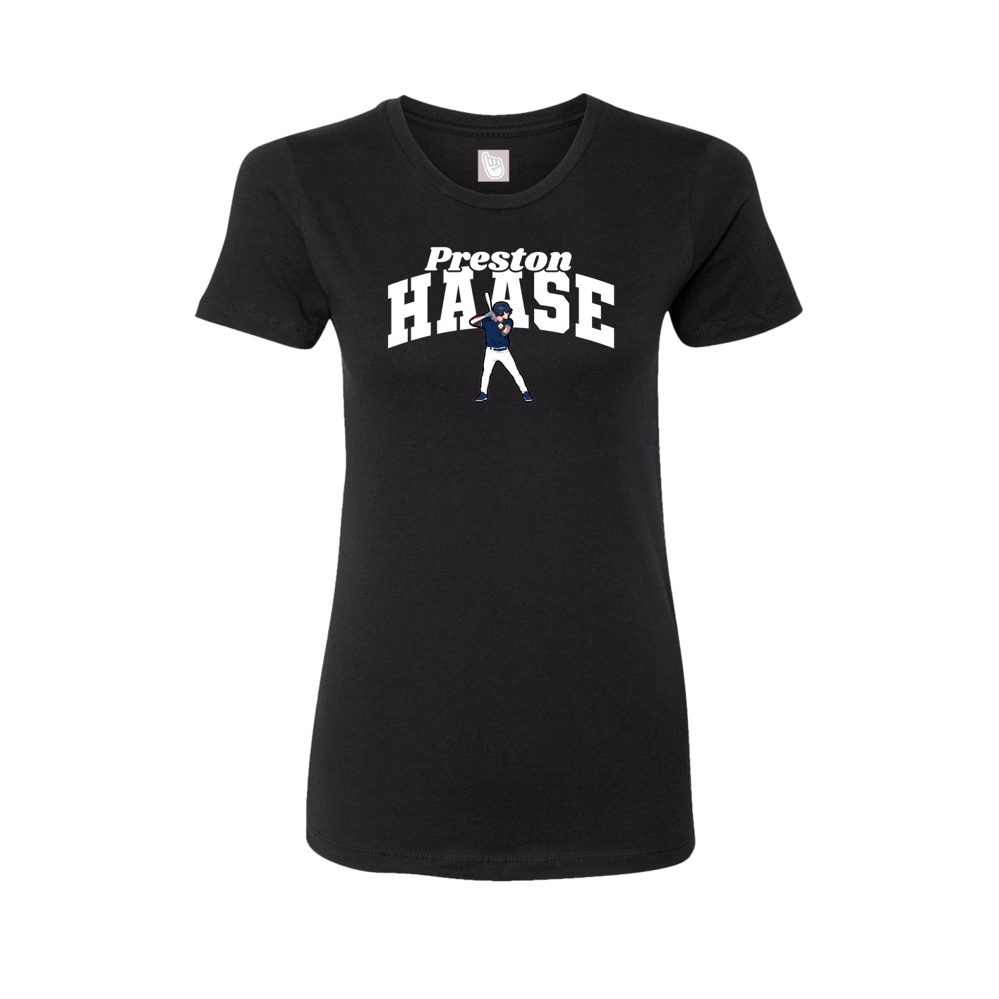 Fitted Women's Tee — Signature Arch in Black