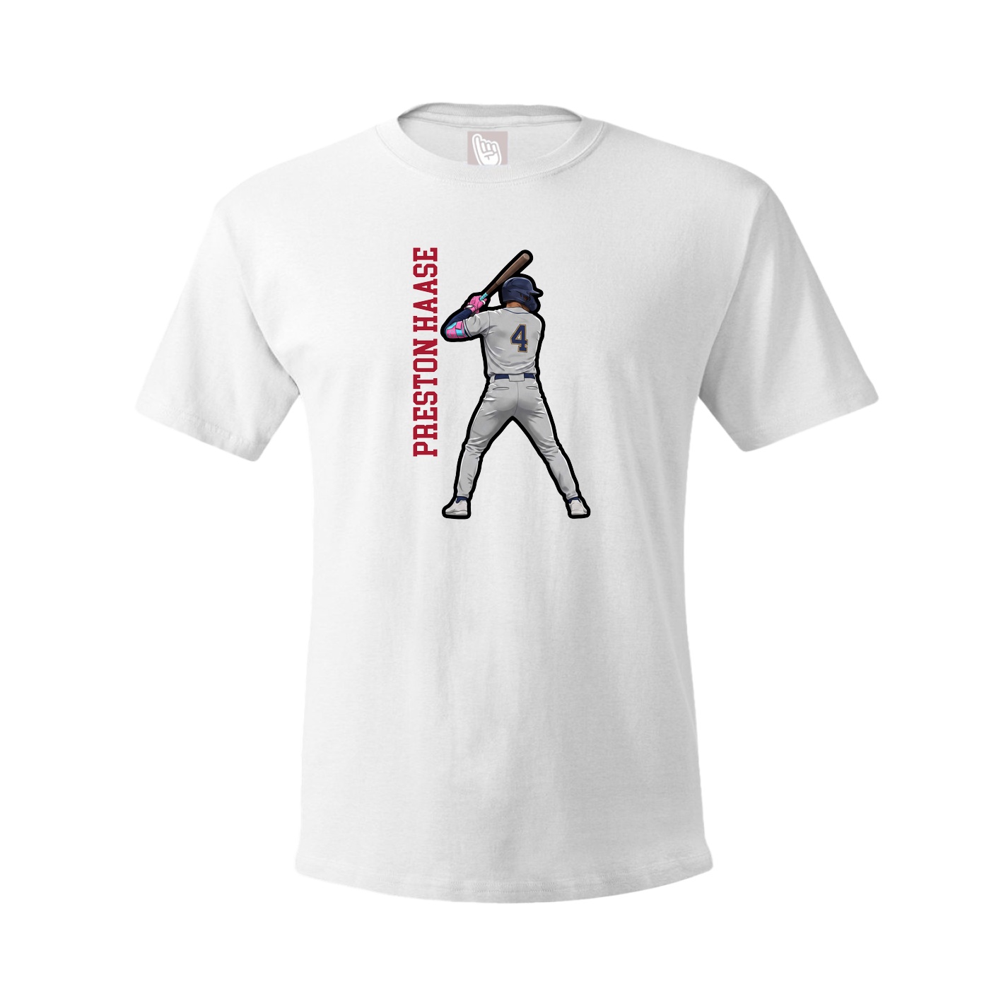 Tee — Name Vertical in White