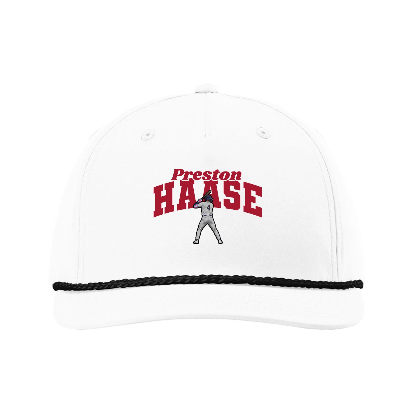 Five-Panel Classic Rope Cap — Signature Arch in White