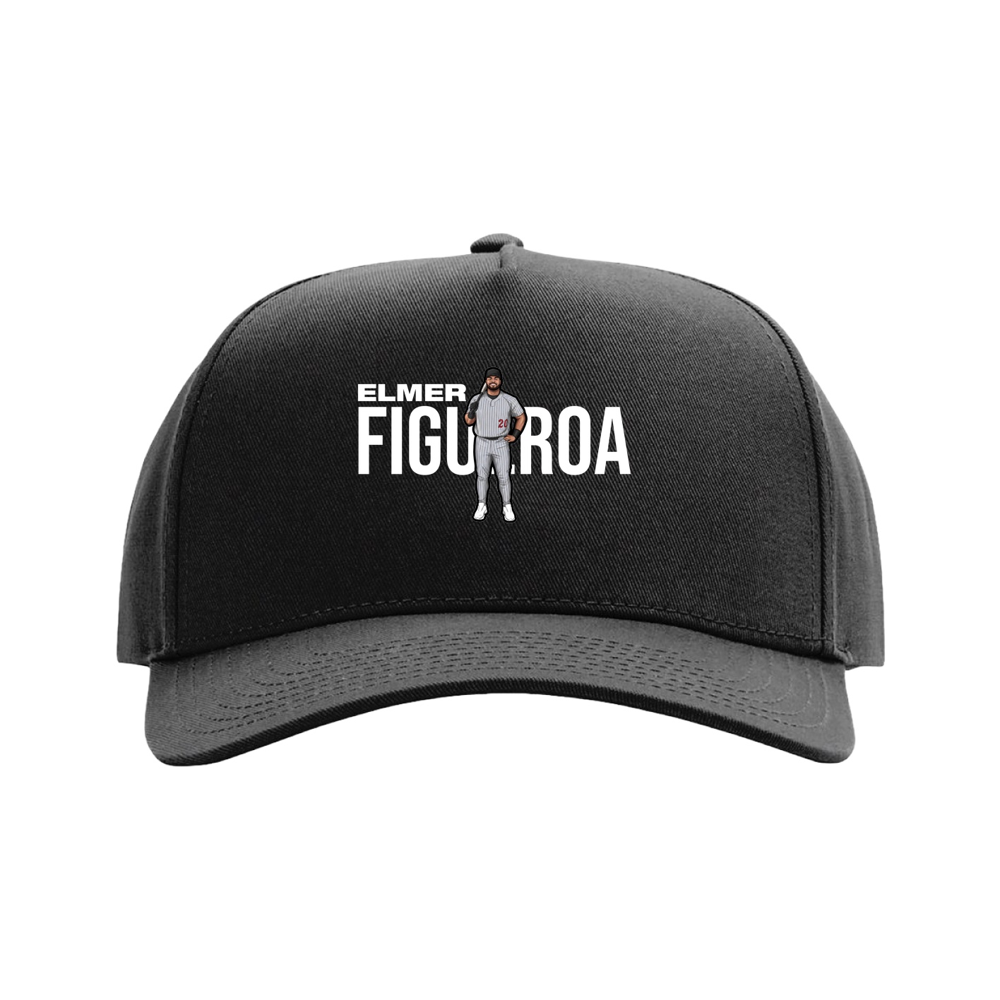 Full Fabric Five-Panel Champ Cap — Player Name in Black