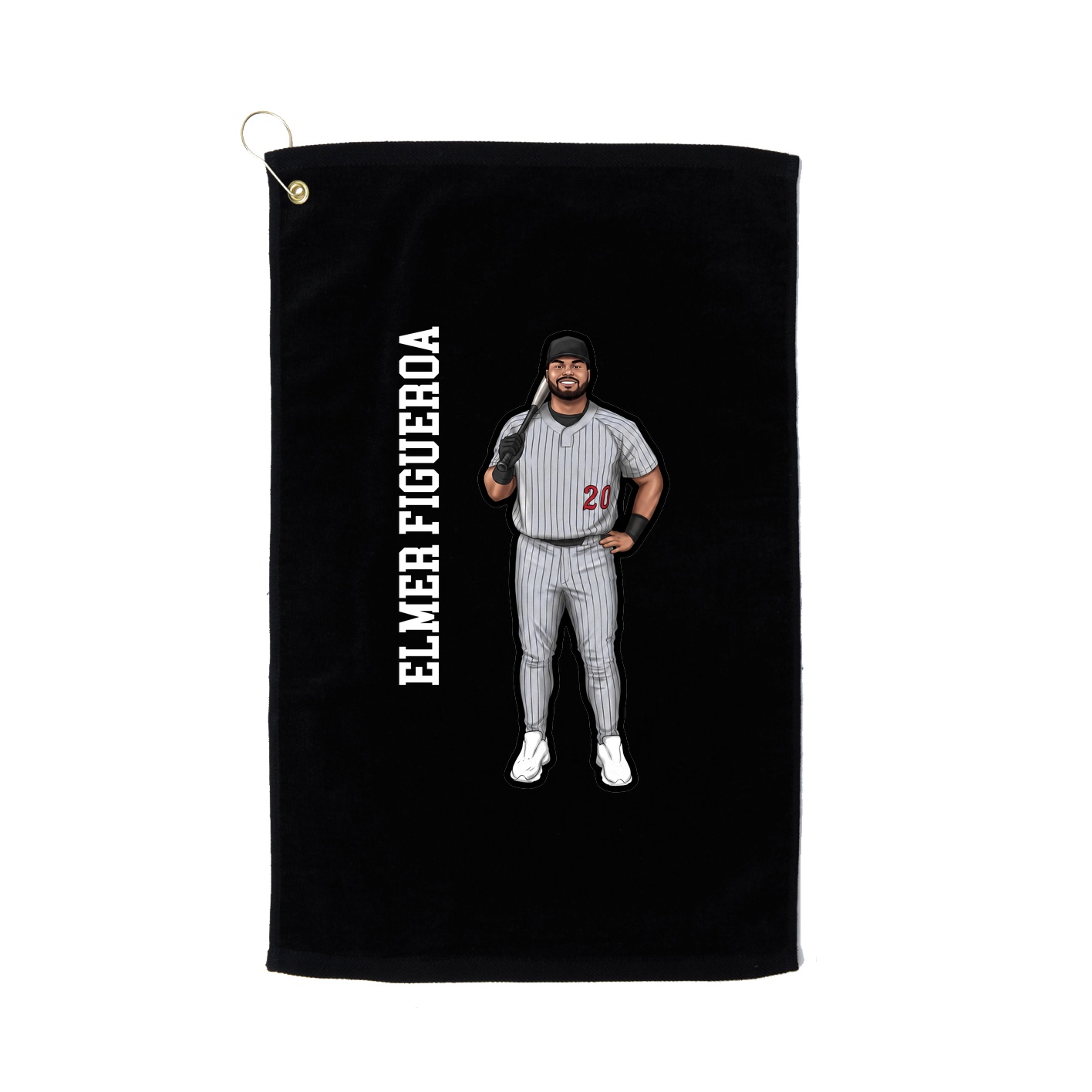 Golf Towel — Name Vertical in Black