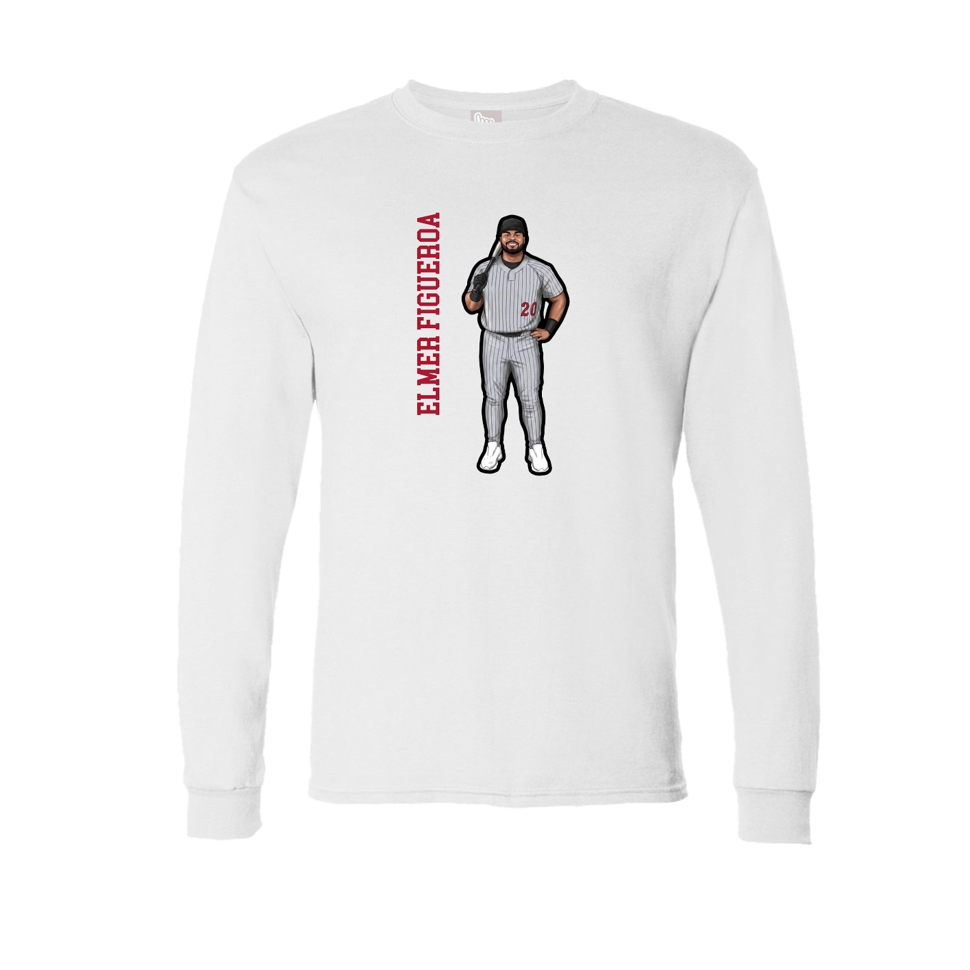 Long Sleeve Tee — Name Vertical in White