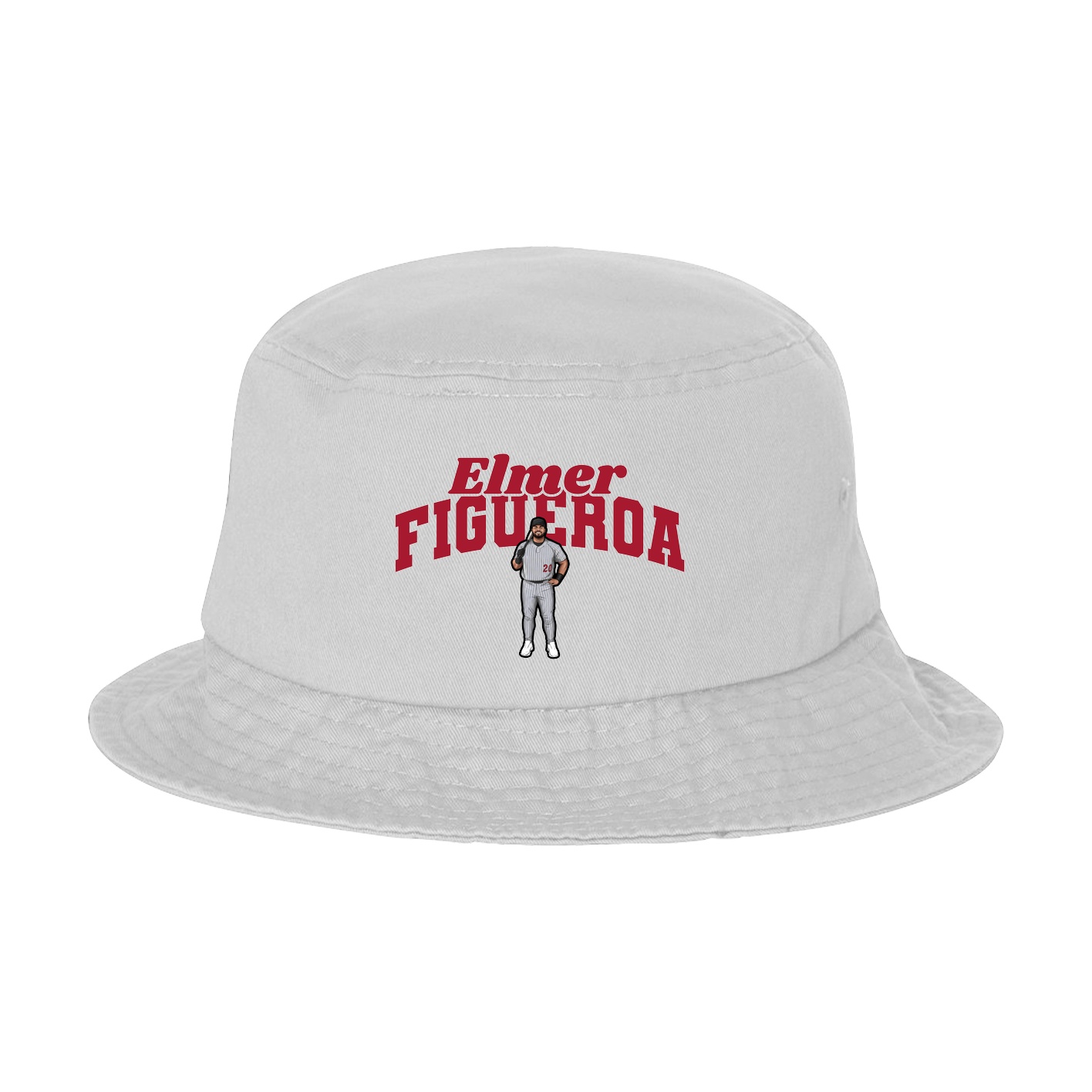 Bucket Cap — Signature Arch in White