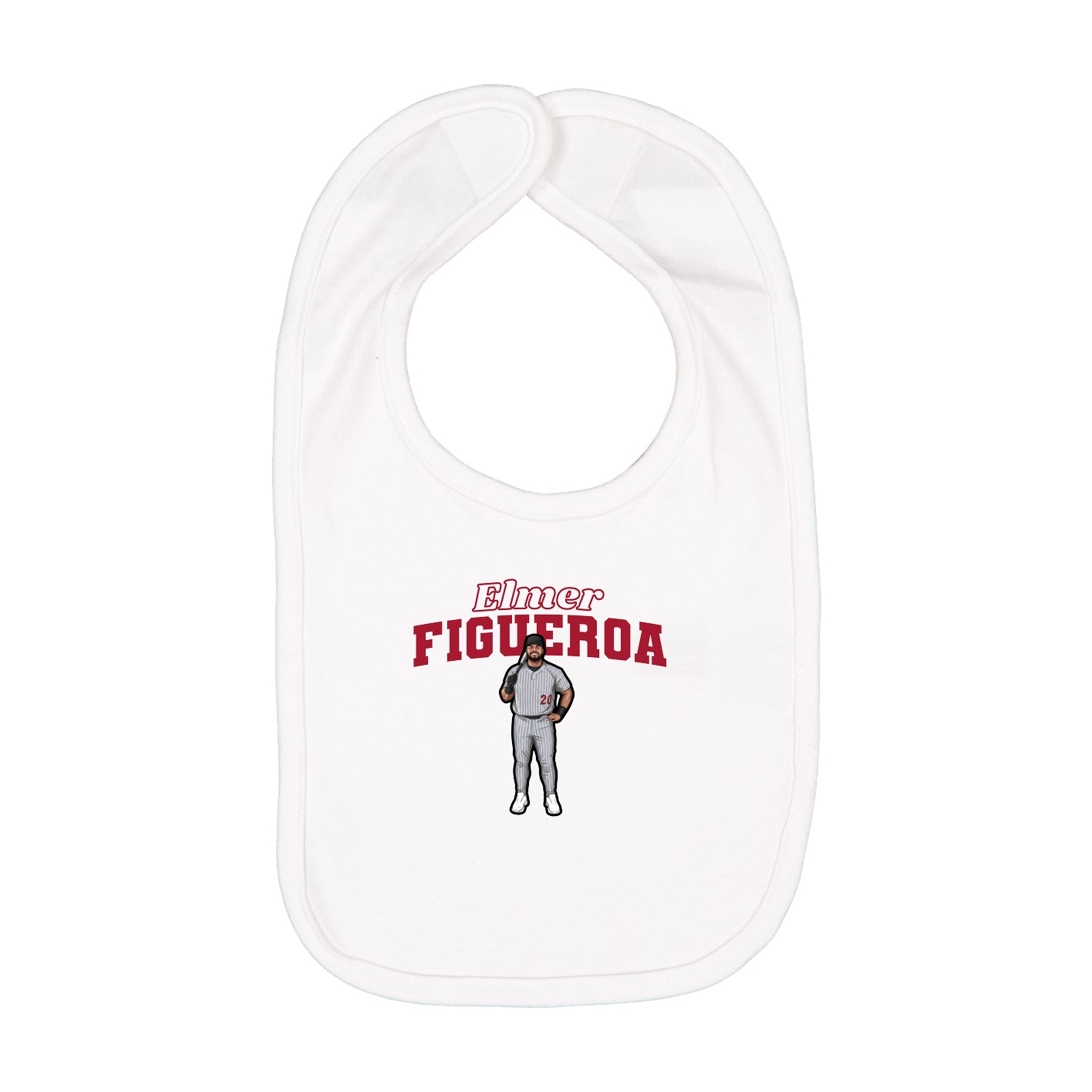 Infant Bib — Name Arch in White