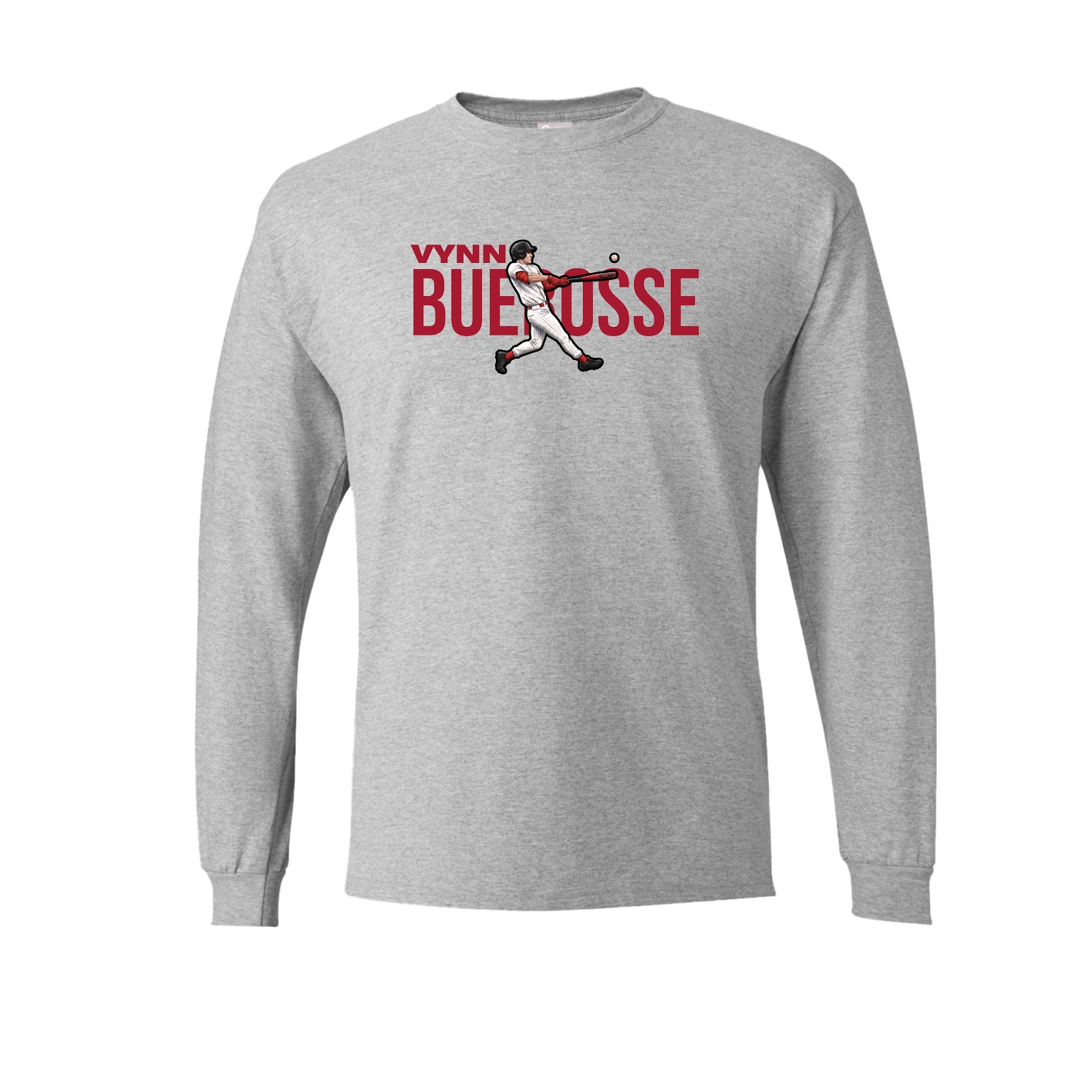 Long Sleeve Tee — Player Name in Grey