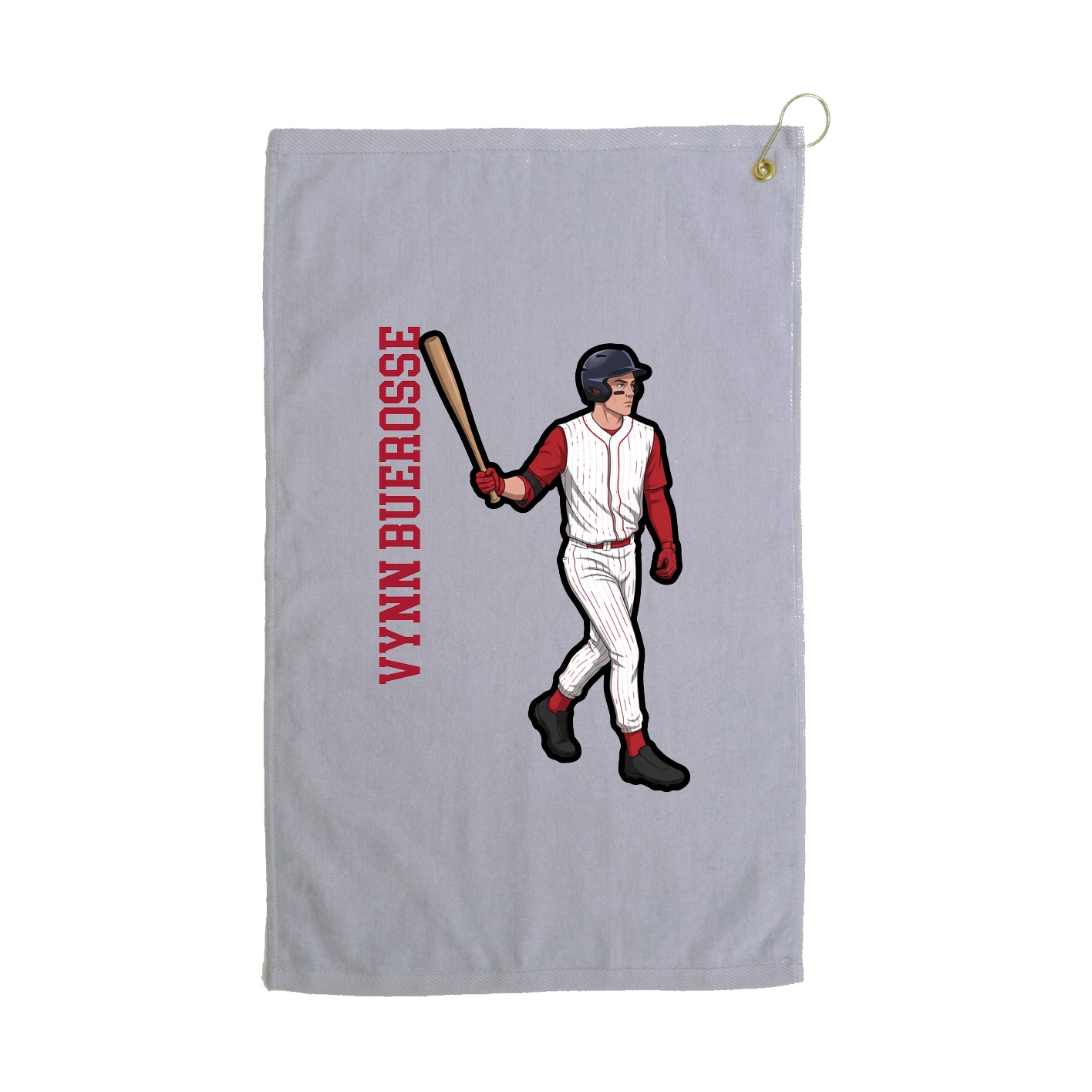 Golf Towel — Name Vertical in Grey