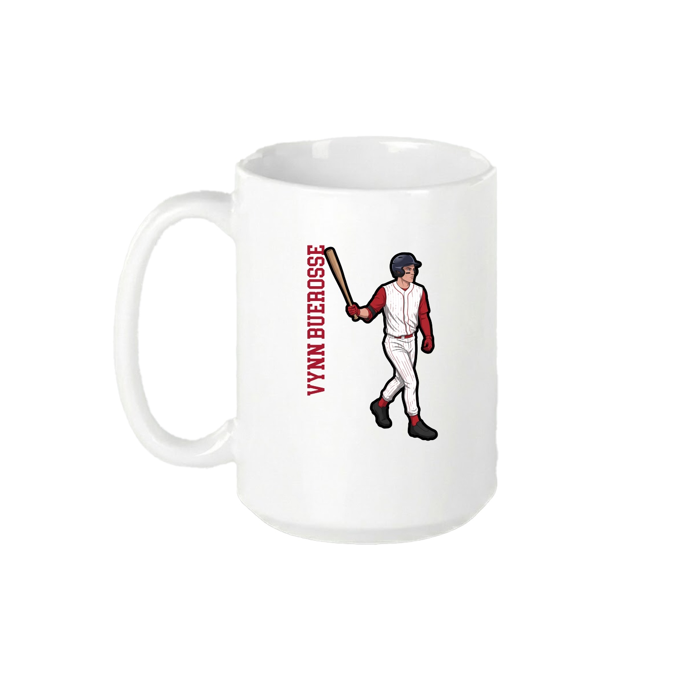 15oz Coffee Mug — Name Vertical in White