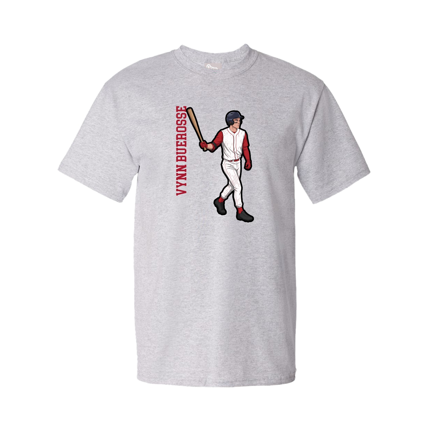 Tee — Name Vertical in Grey