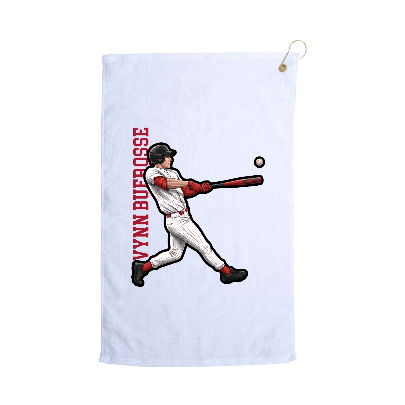 Golf Towel — Name Vertical in White