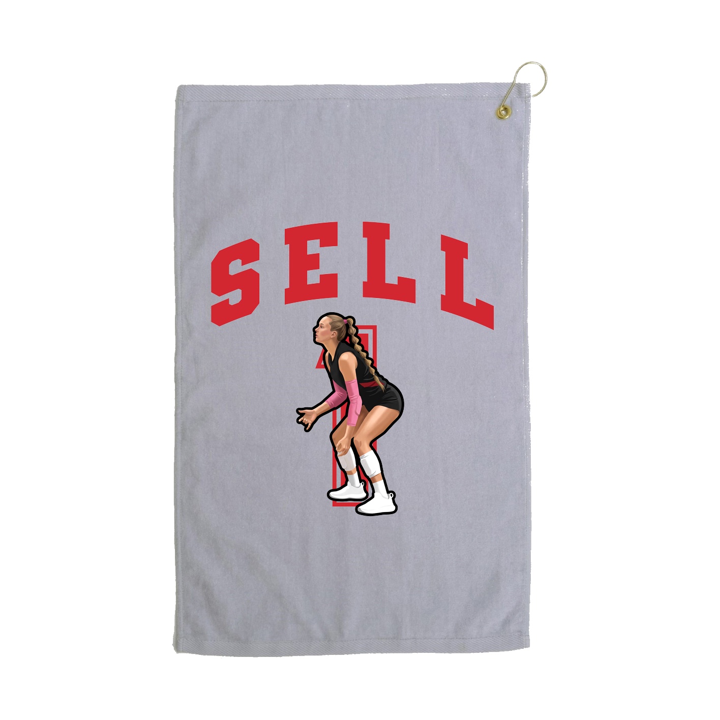 Golf Towel — Number in Grey