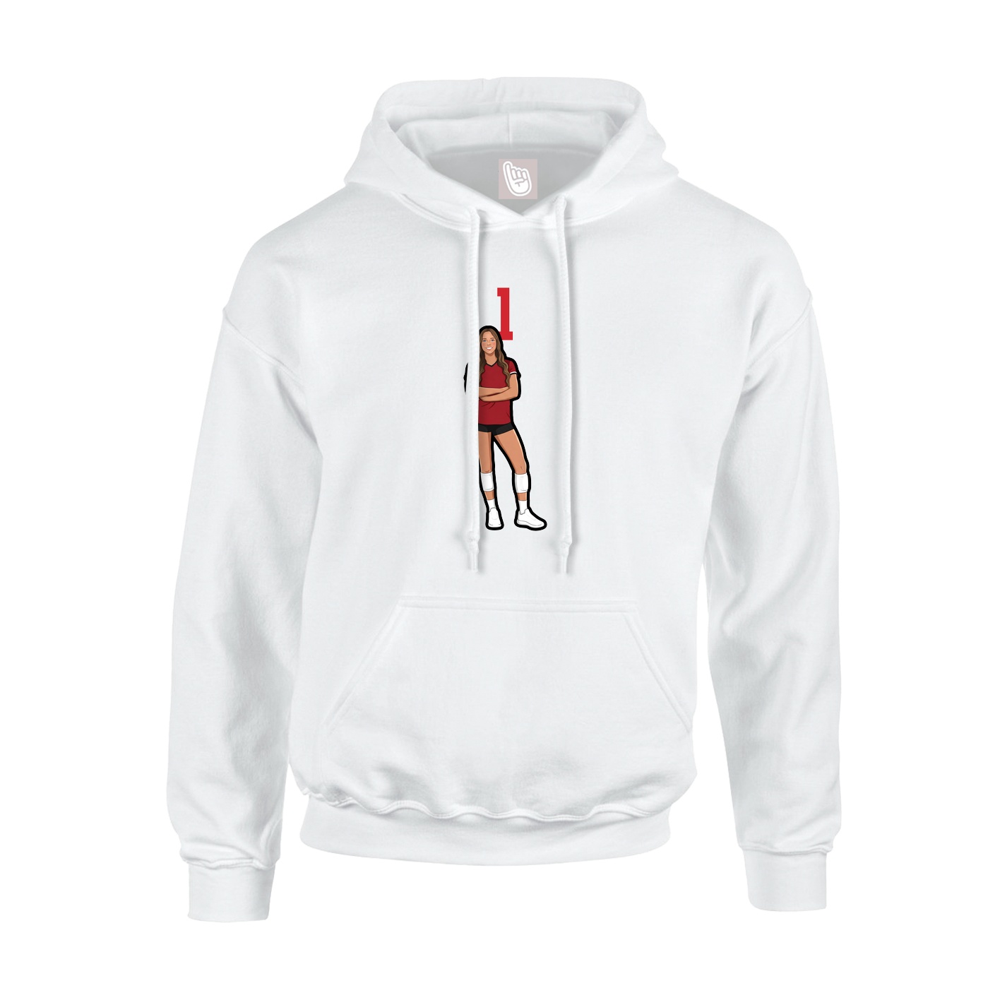 Hoodie — Number Top in White