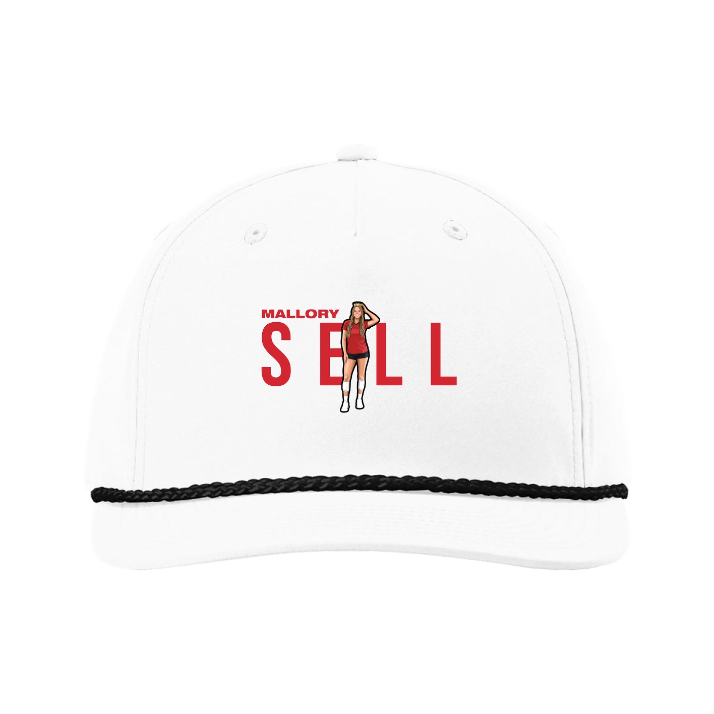 Five-Panel Classic Rope Cap — Player Name in White