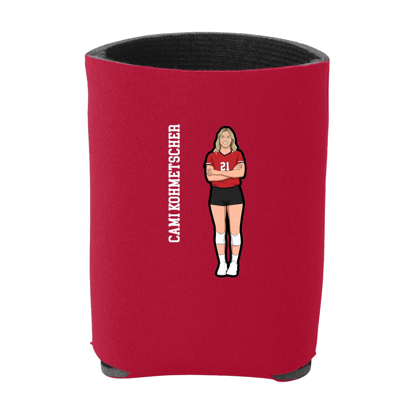 Can Holder — Name Vertical in Red
