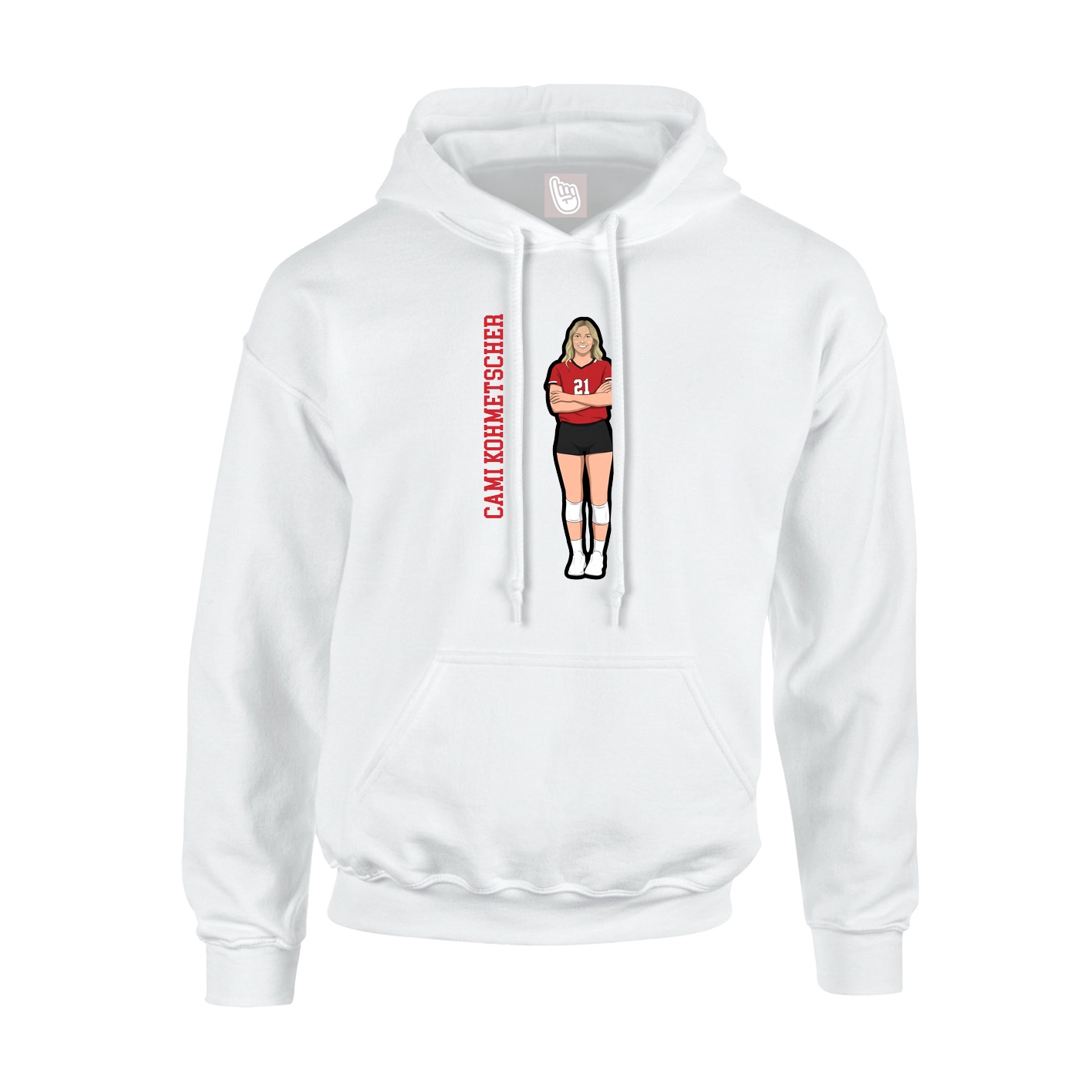 Hoodie — Name Vertical in White