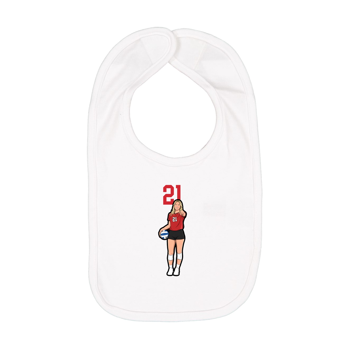 Infant Bib — Number Top in White