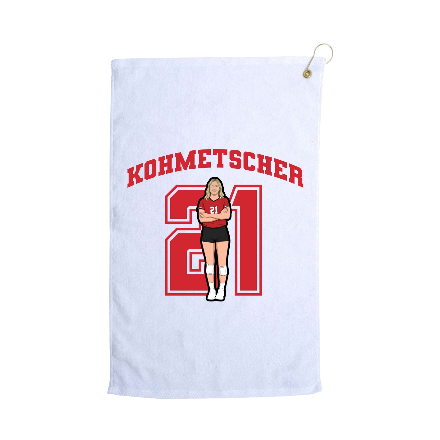 Golf Towel — Number in White