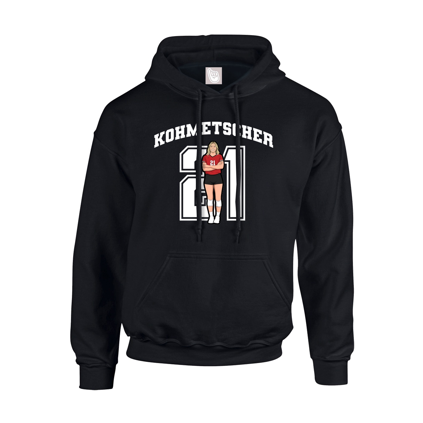 Youth Hoodie — Number in Black