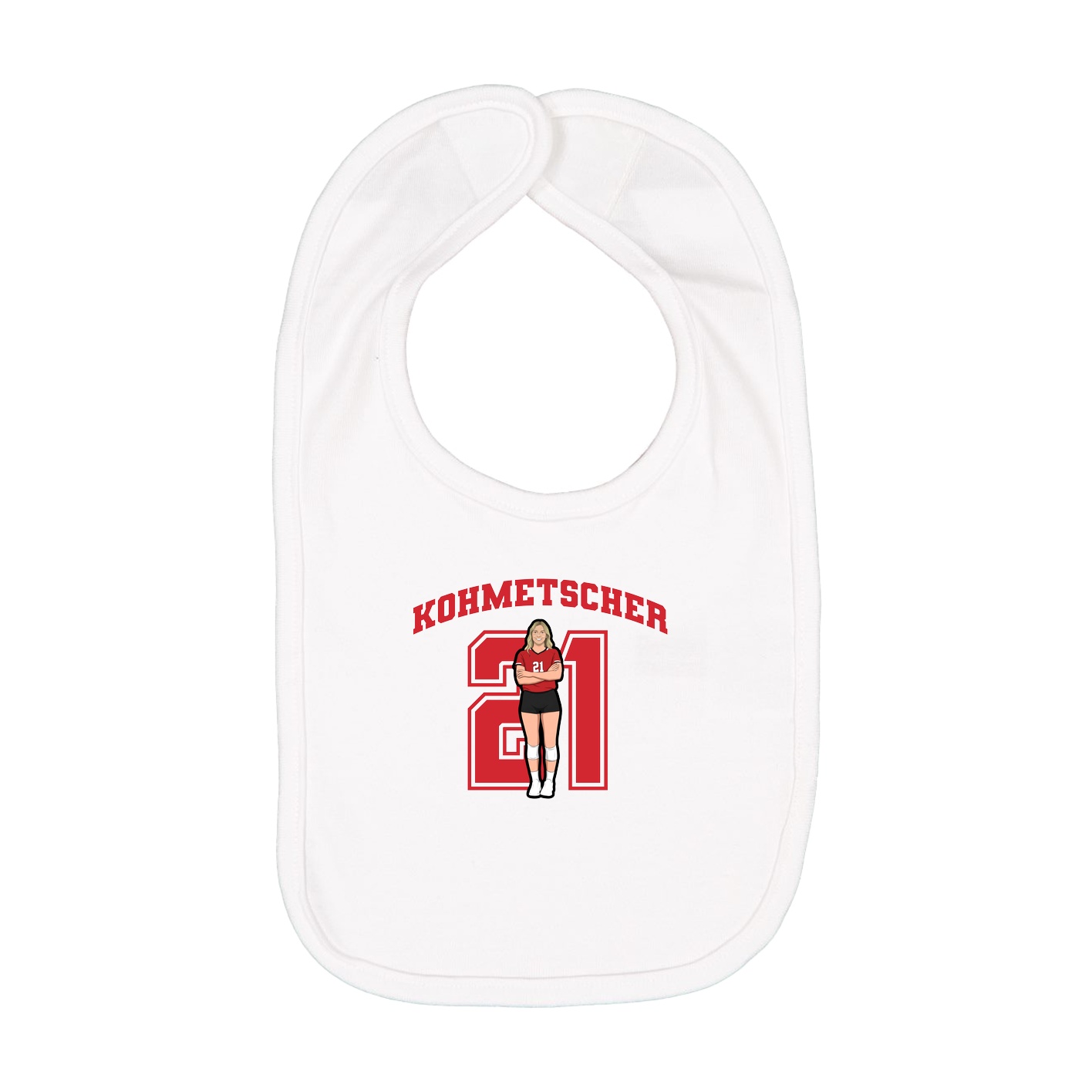 Infant Bib — Number in White