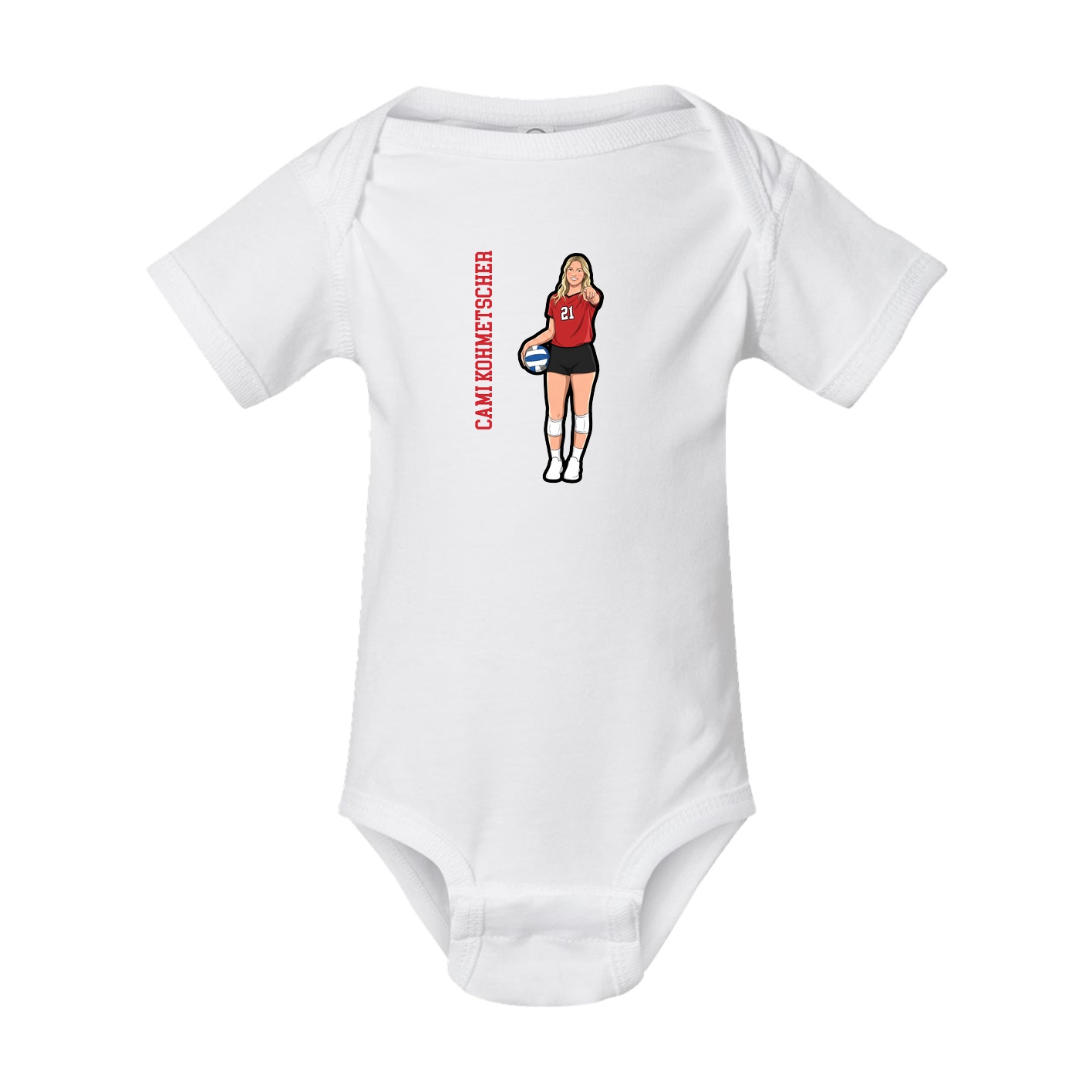 Baby Onesie — Name Vertical in White