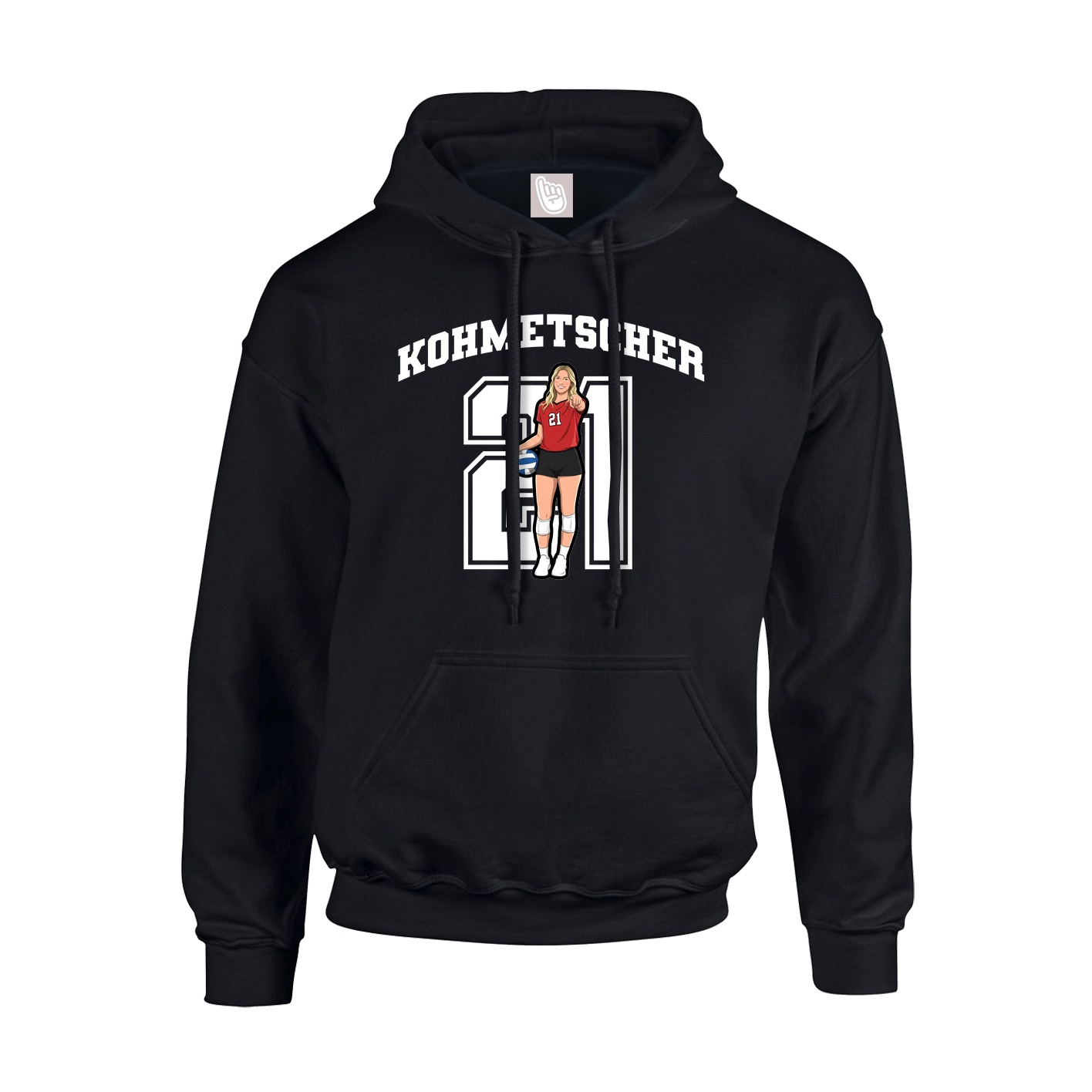 Hoodie — Number in Black