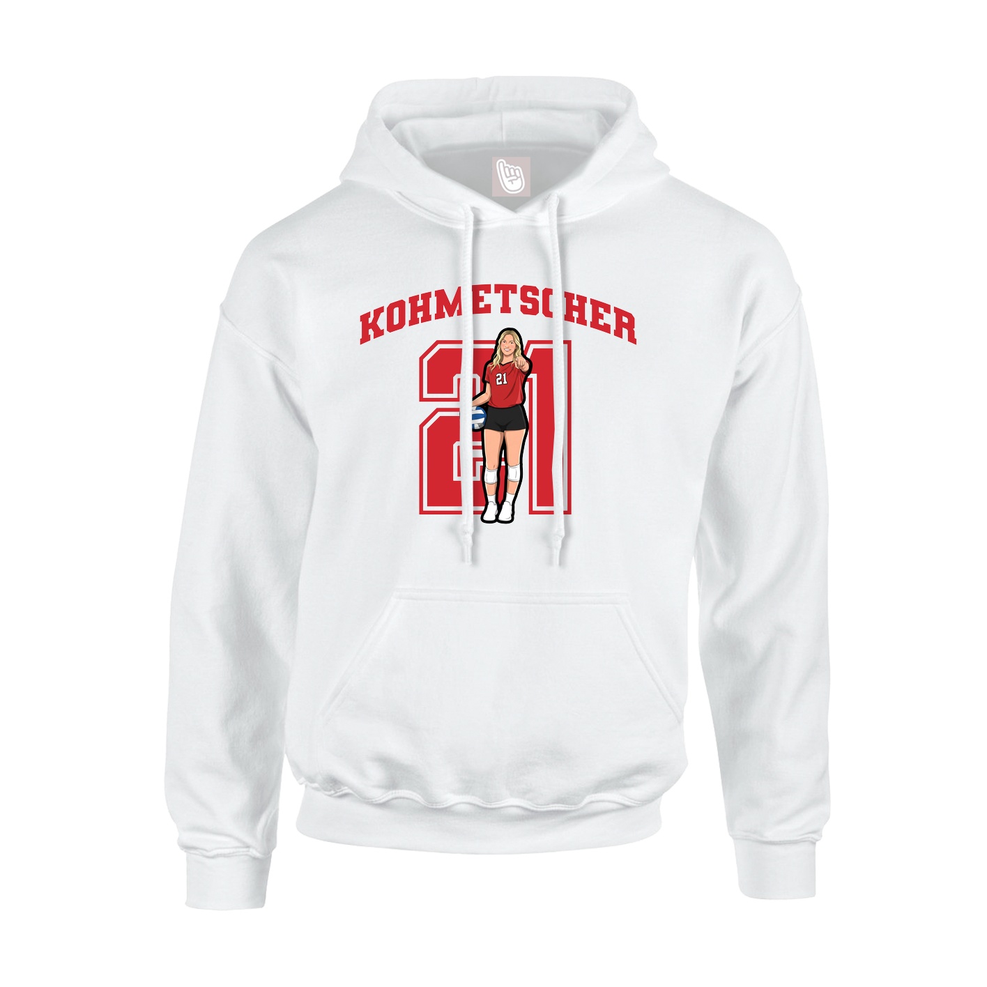 Youth Hoodie — Number in White