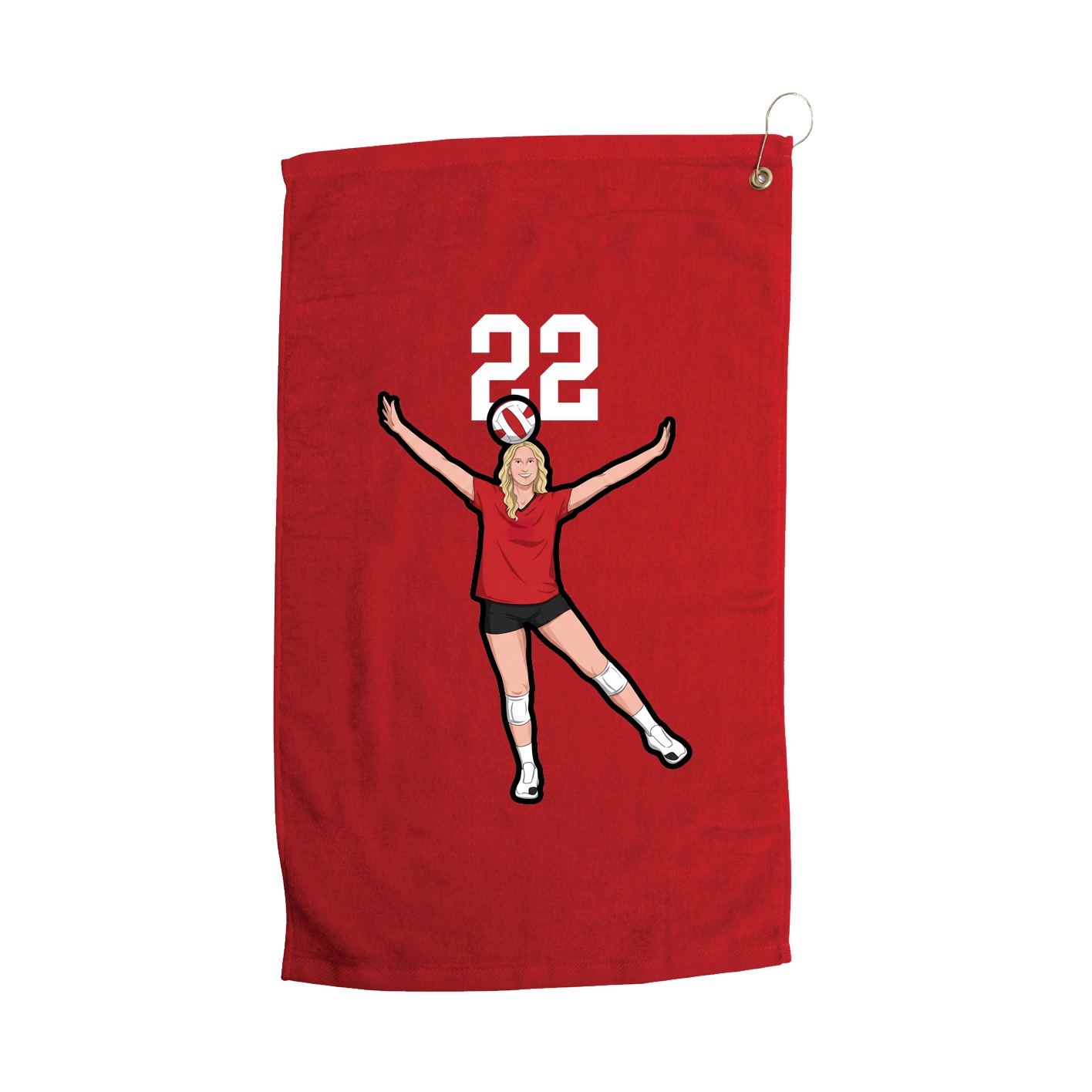 Golf Towel — Number Top in Red