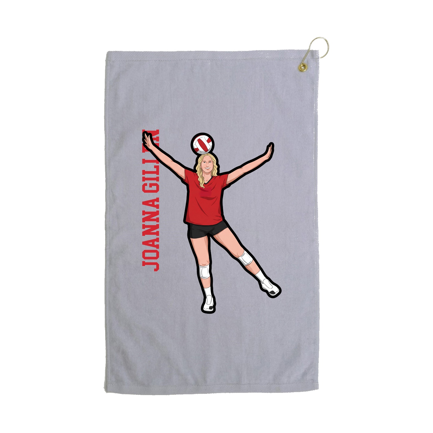 Golf Towel — Name Vertical in Grey