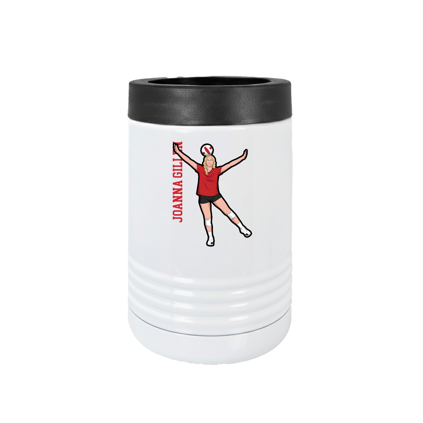 Beverage Holder — Name Vertical in White