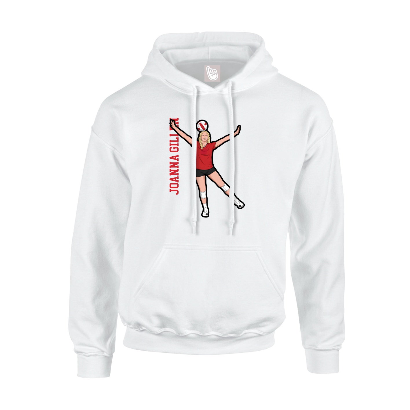 Youth Hoodie — Name Vertical in White