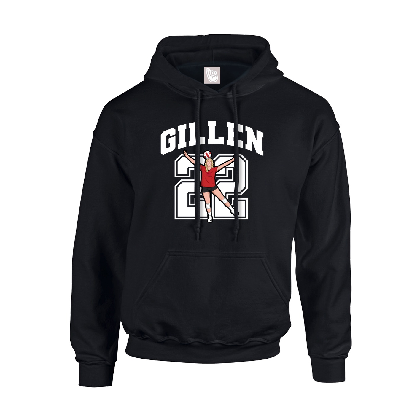 Youth Hoodie — Number in Black