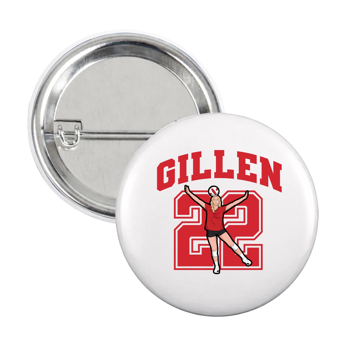 Game Day Button — Number in White