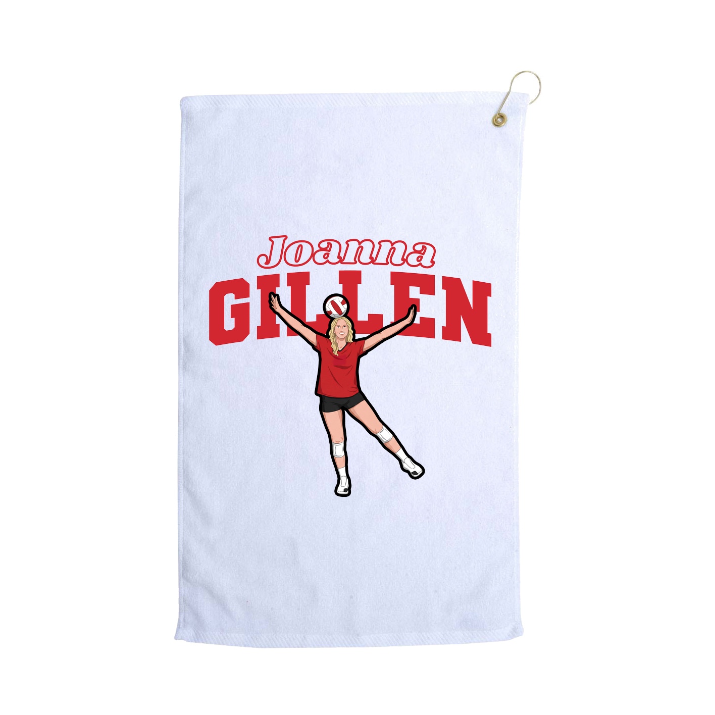 Golf Towel — Name Arch in White