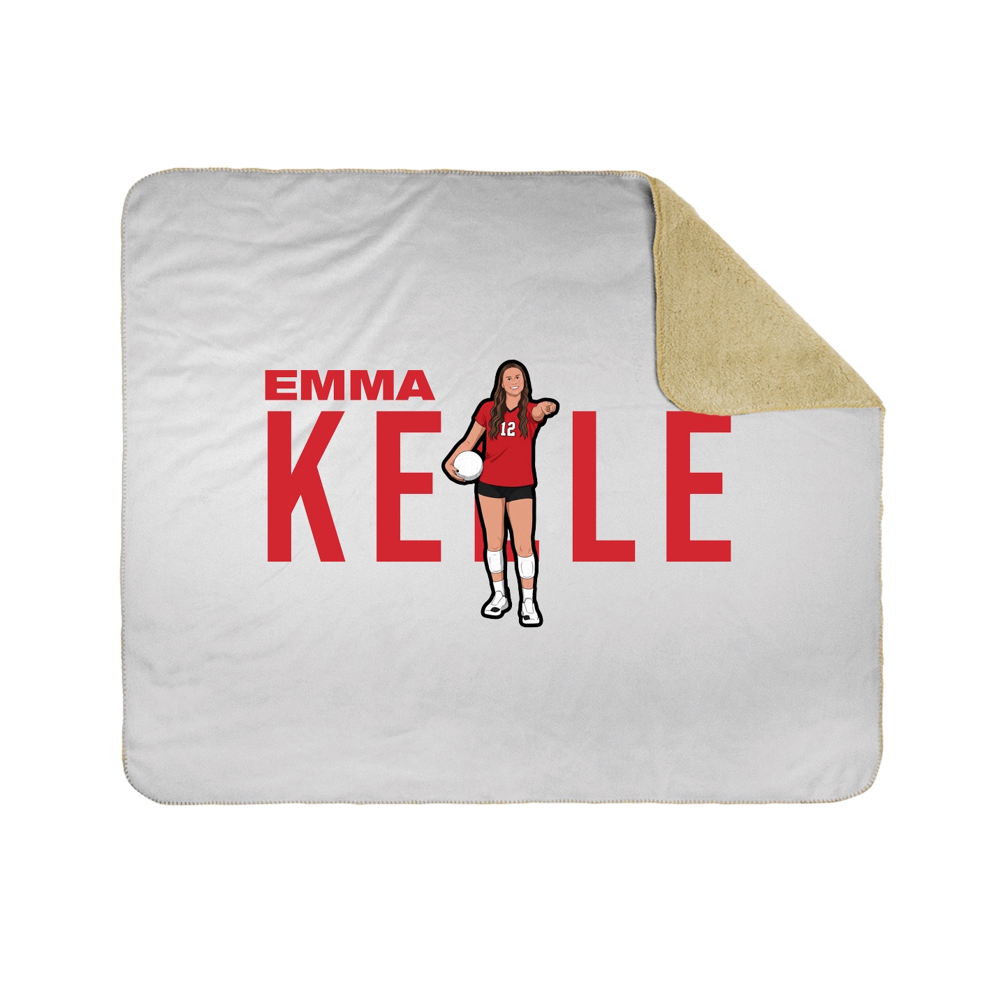 Throw Blanket — Player Name in White