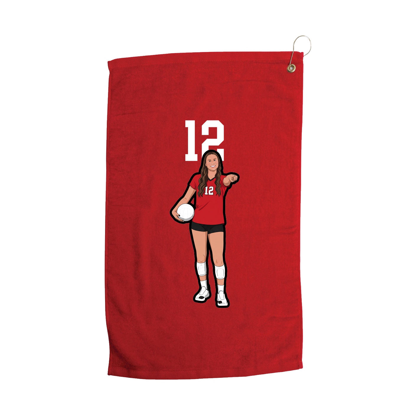 Golf Towel — Number Top in Red