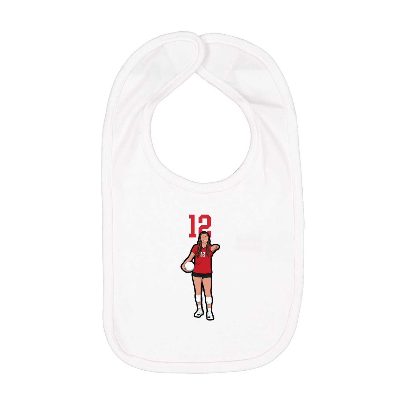 Infant Bib — Number Top in White
