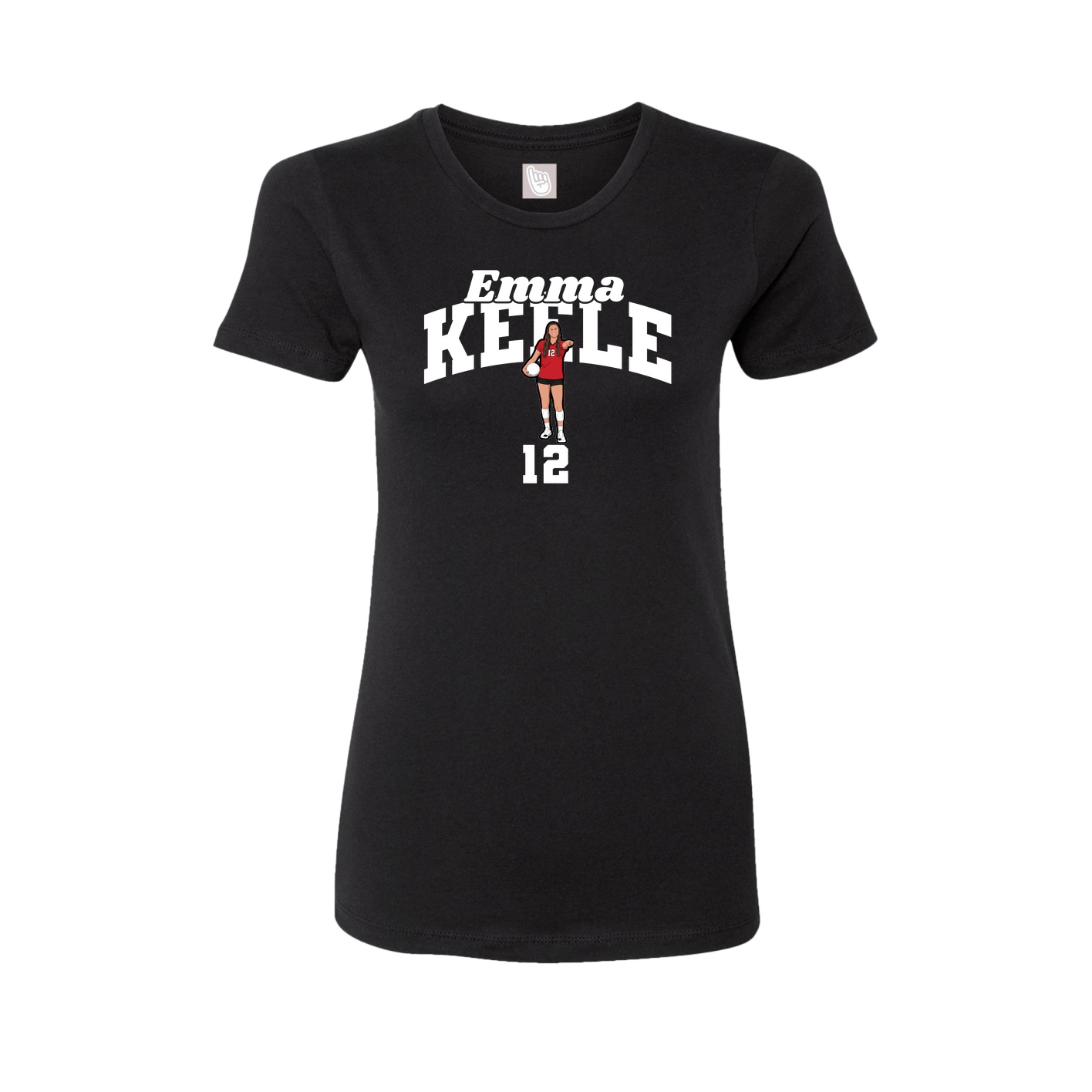 Fitted Women's Tee — Signature Arch in Black