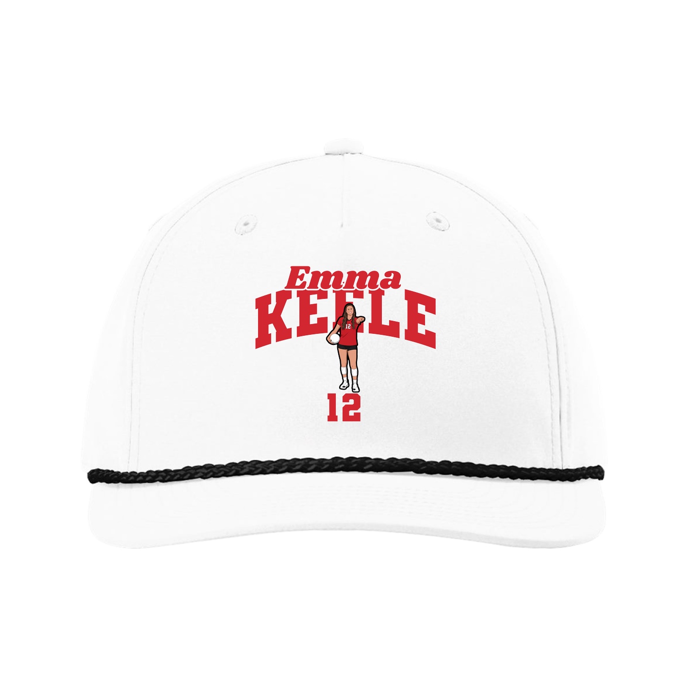 Five-Panel Classic Rope Cap — Signature Arch in White