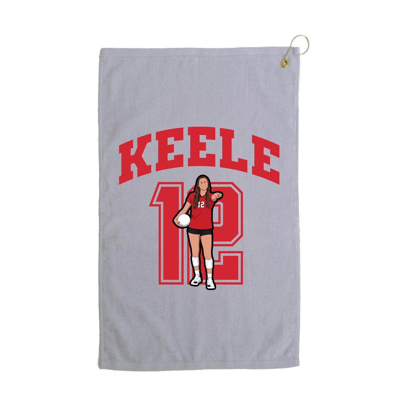 Golf Towel — Number in Grey