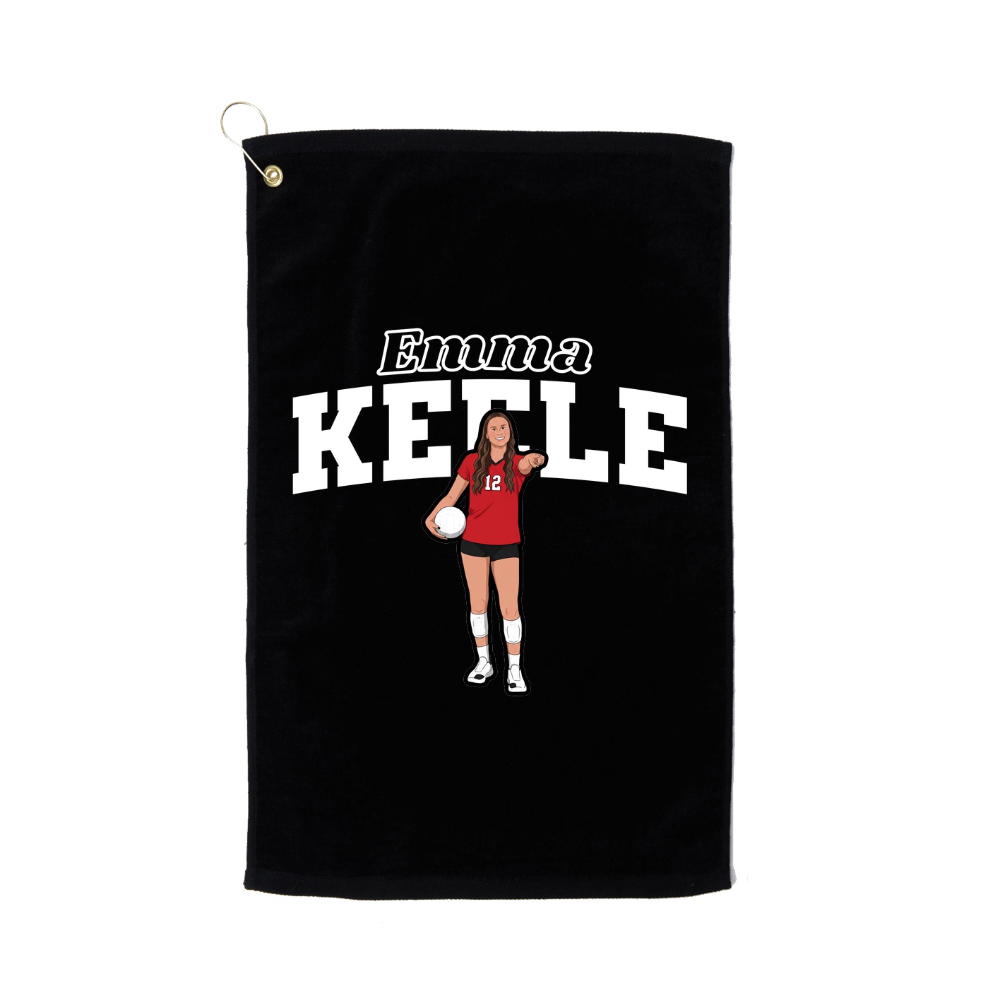Golf Towel — Name Arch in Black