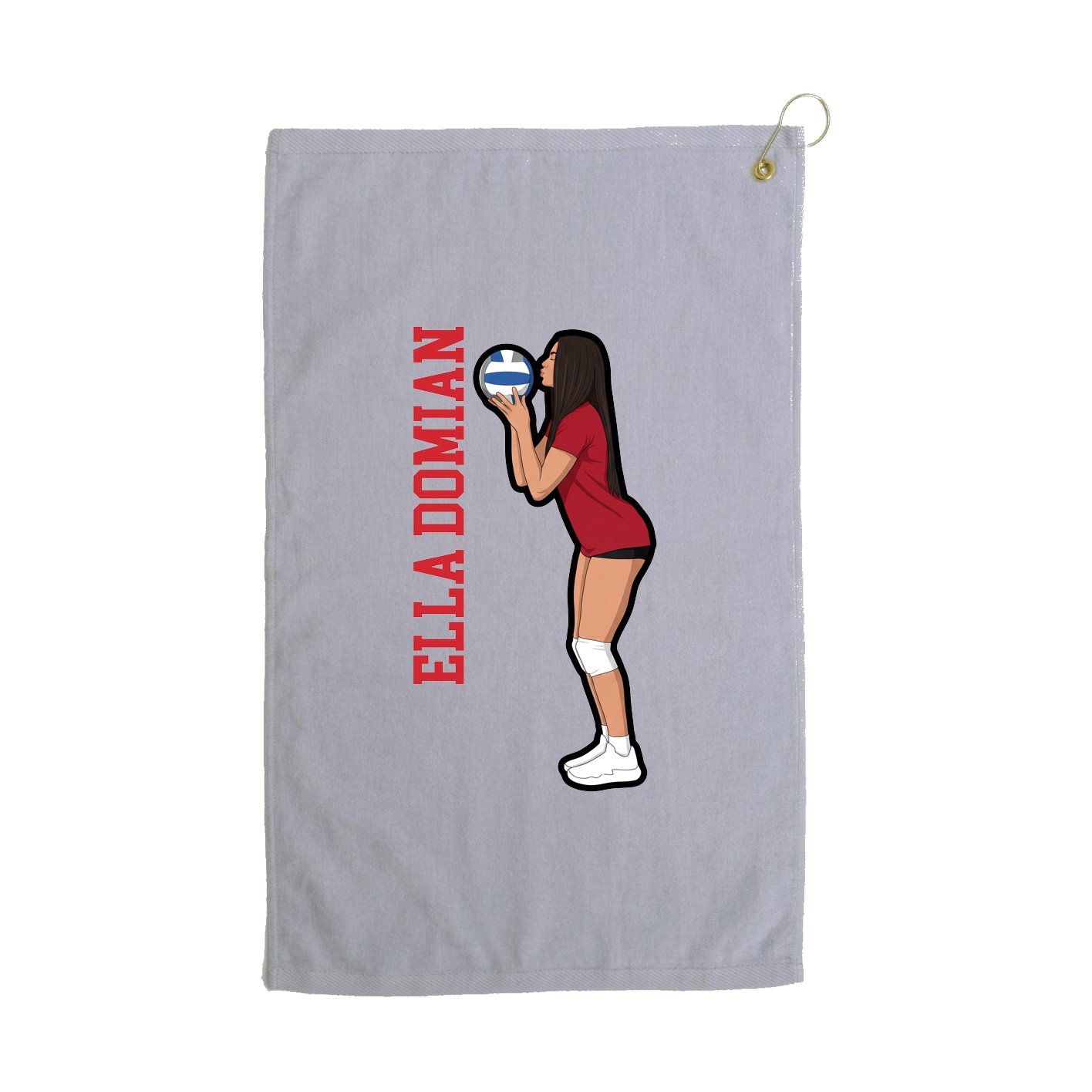 Golf Towel — Name Vertical in Grey
