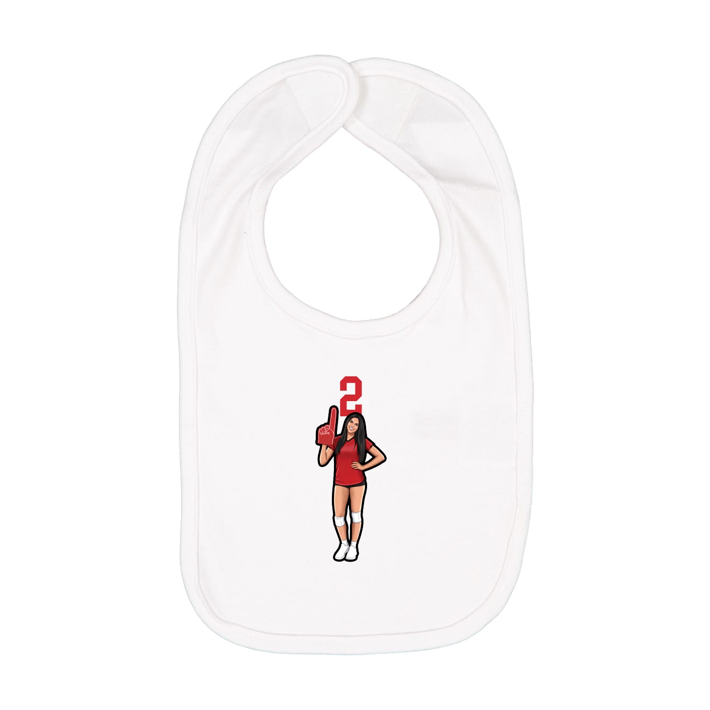 Infant Bib — Number Top in White