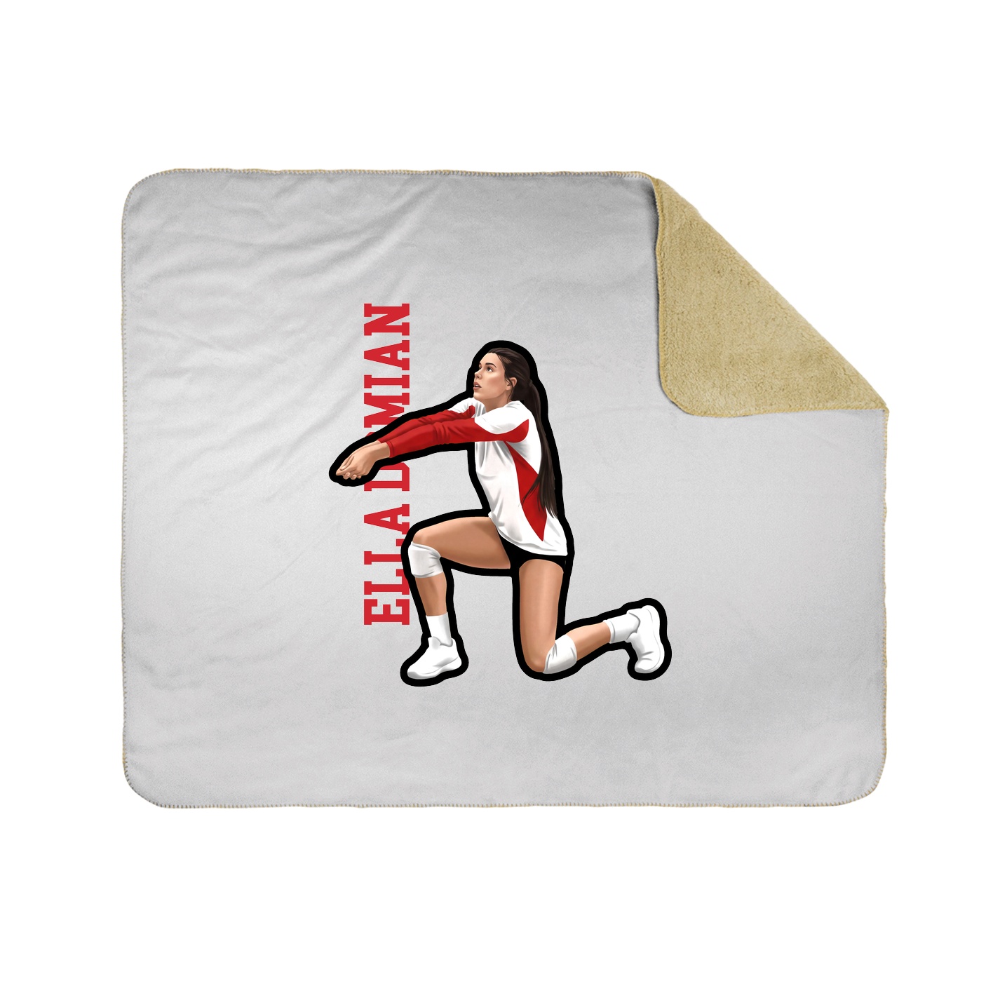 Throw Blanket — Name Vertical in White