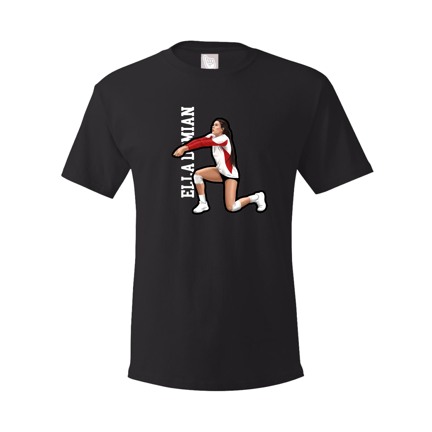 Youth Tee — Name Vertical in Black
