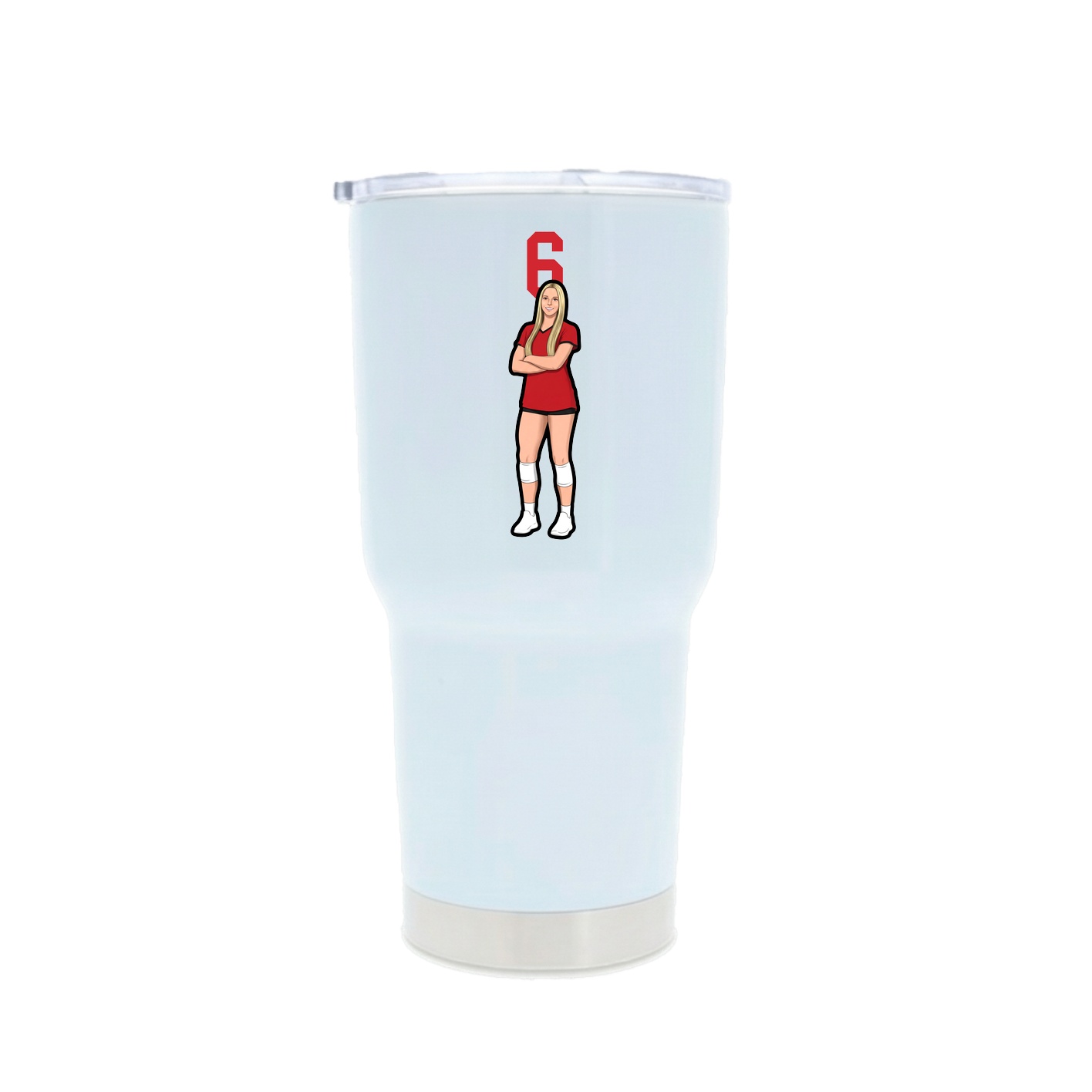 30oz Stainless Steel Tumbler — Number Top in White