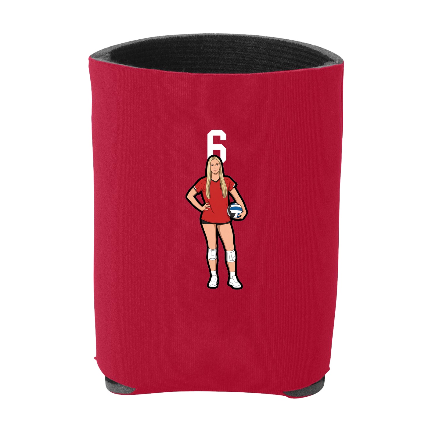 Can Holder — Number Top in Red