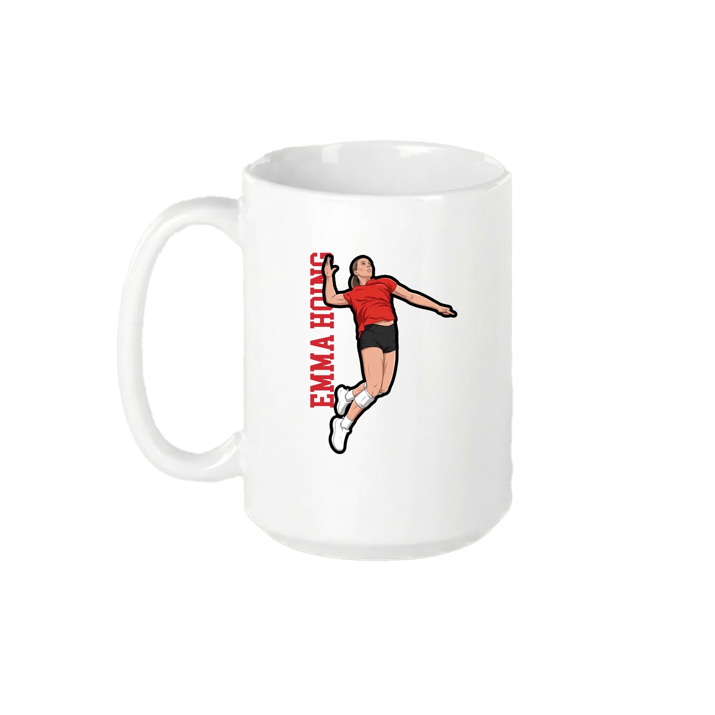 15oz Coffee Mug — Name Vertical in White