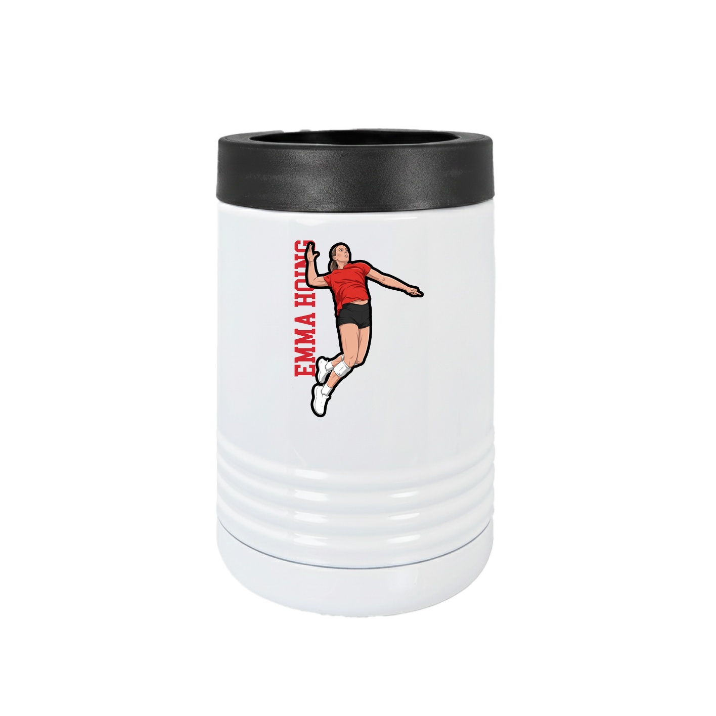 Beverage Holder — Name Vertical in White