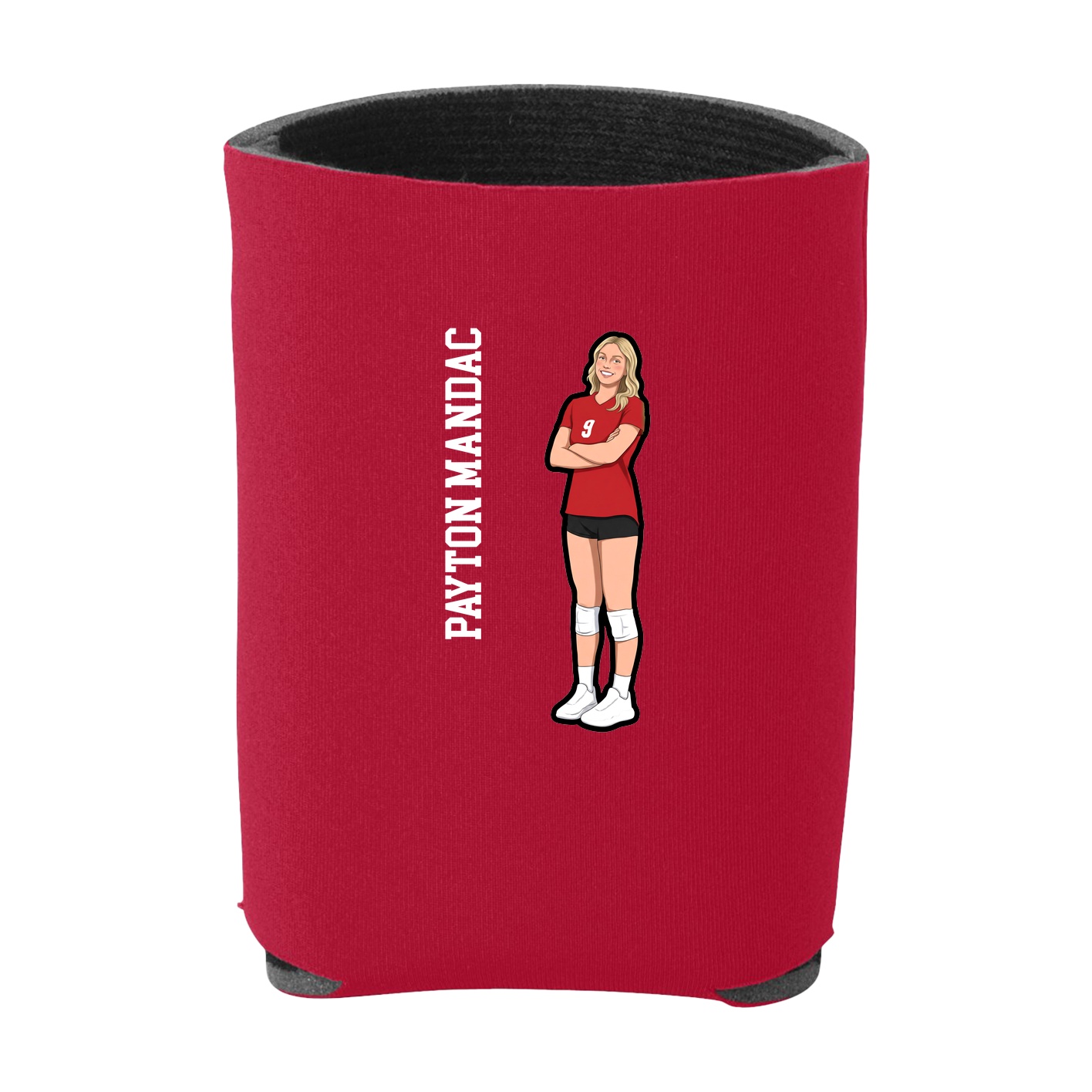 Can Holder — Name Vertical in Red