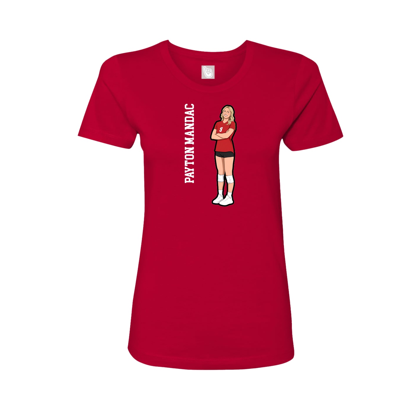 Womens Tee — Name Vertical in Red