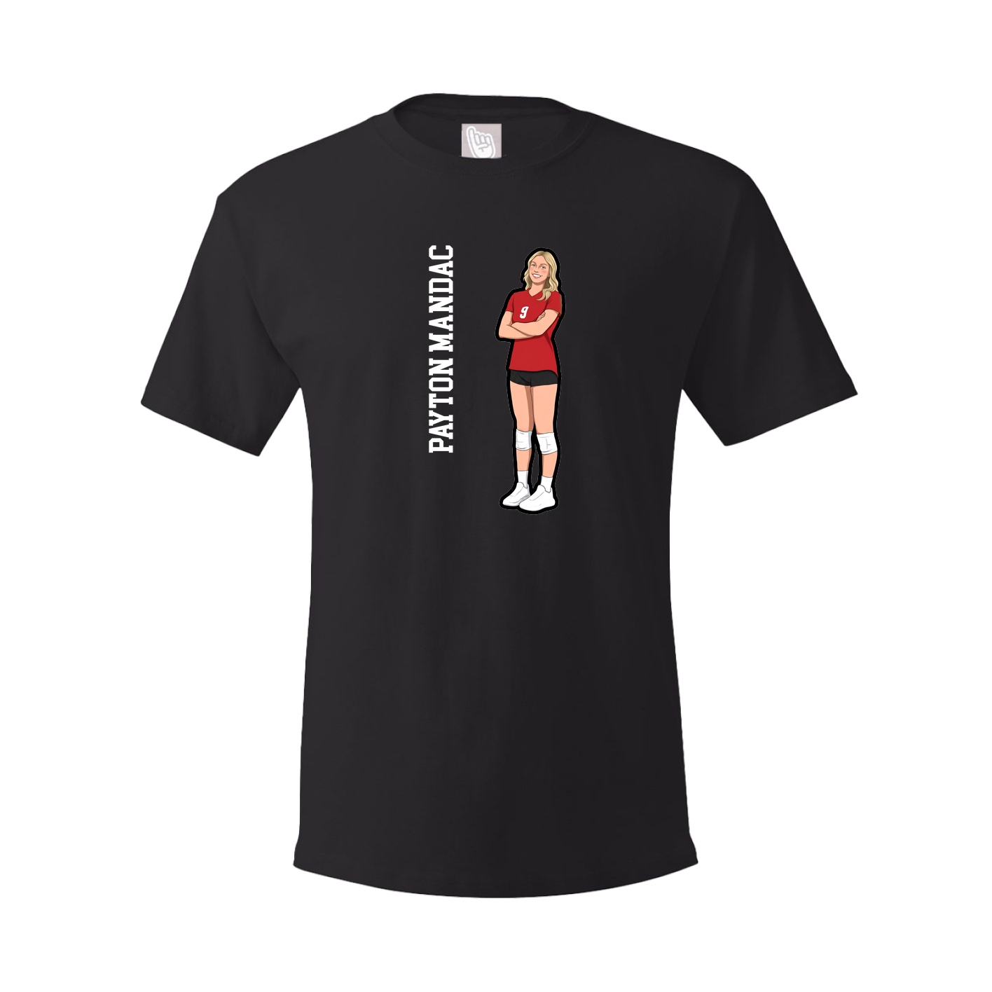 Youth Tee — Name Vertical in Black